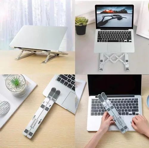 Portable Aluminum Laptop Stand – Lightweight Folding Laptop Riser with Adjustable Angle