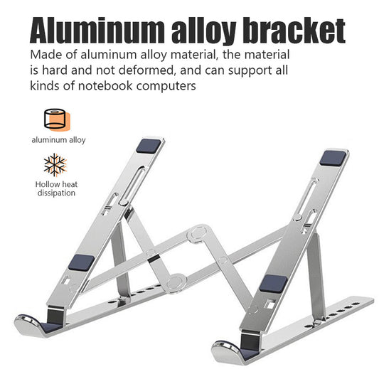 Portable Aluminum Laptop Stand – Lightweight Folding Laptop Riser with Adjustable Angle