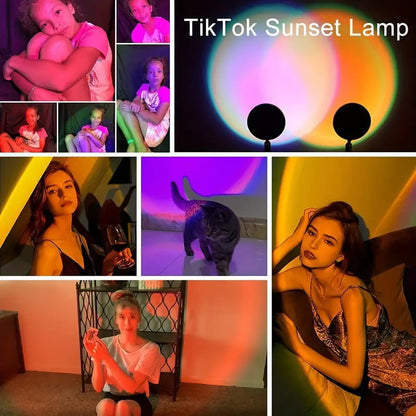 16-Color LED Sunset Projection Lamp with Remote
