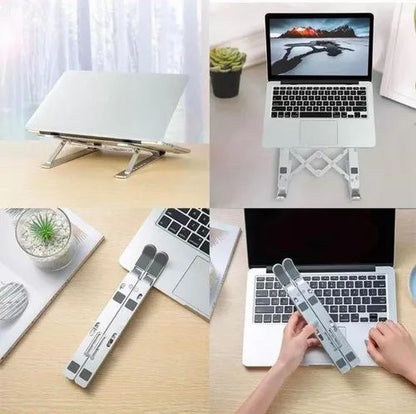 Portable Aluminum Laptop Stand – Lightweight Folding Laptop Riser with Adjustable Angle