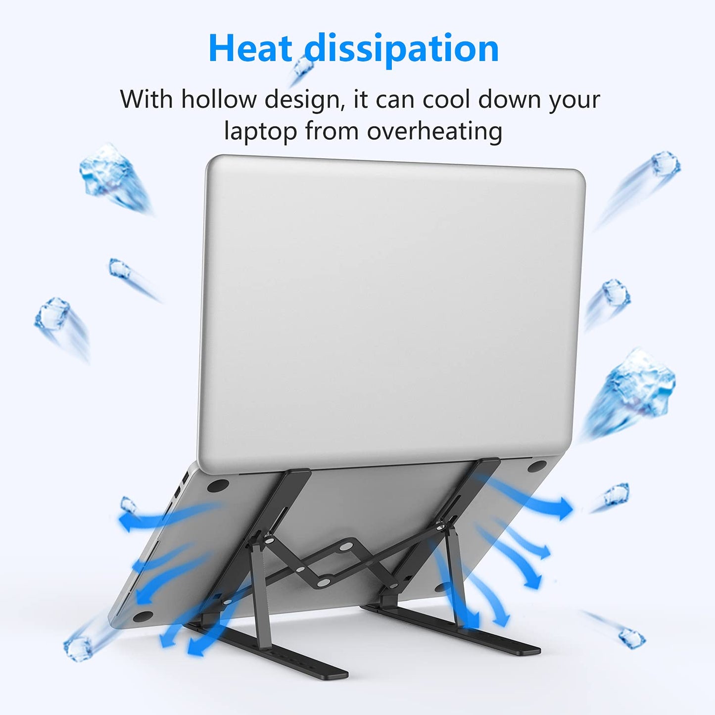 Portable Aluminum Laptop Stand – Lightweight Folding Laptop Riser with Adjustable Angle