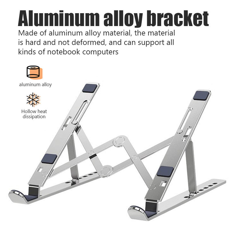 Portable Aluminum Laptop Stand – Lightweight Folding Laptop Riser with Adjustable Angle