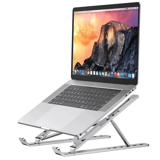 Portable Aluminum Laptop Stand – Lightweight Folding Laptop Riser with Adjustable Angle